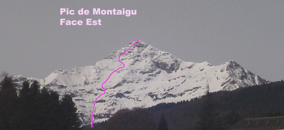 Montaigu : tracé de la face est