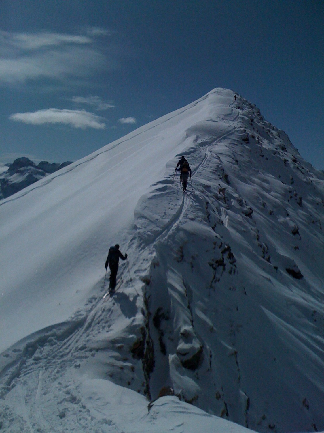 sur la crête sommitale, peu avant d'arrriver