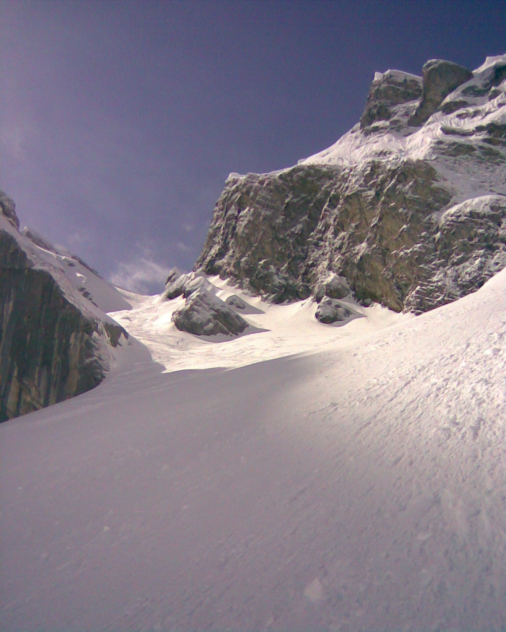 le couloir final où je m'arreterai juste sous le col !!!