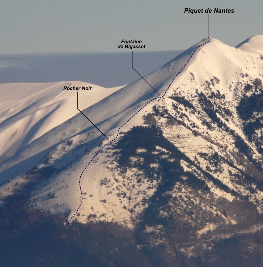 Piquet de Nantes - Croupe SSE (itinéraire à ski)