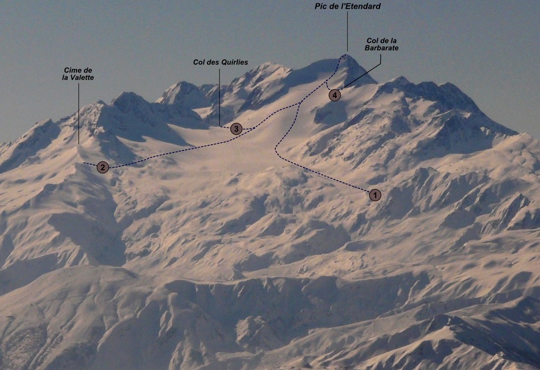 Pic de l'Etendard - itinéraires ski / alpi