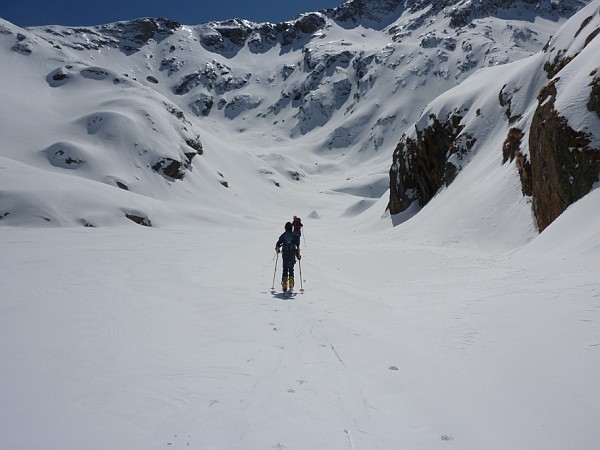 Salendo alla Punta Liamau. Nei pressi della deviazione per l'Alpe del Prà