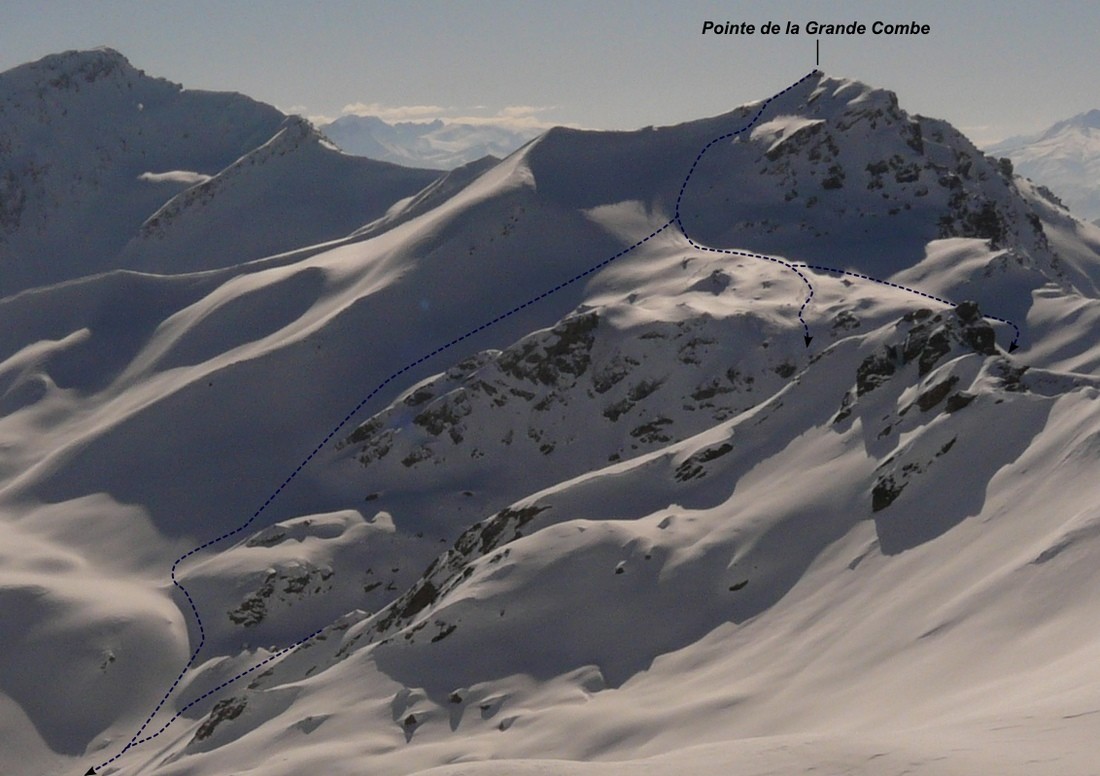 Pointe de la Grande Combe - Versant NE (itinéraire à ski)