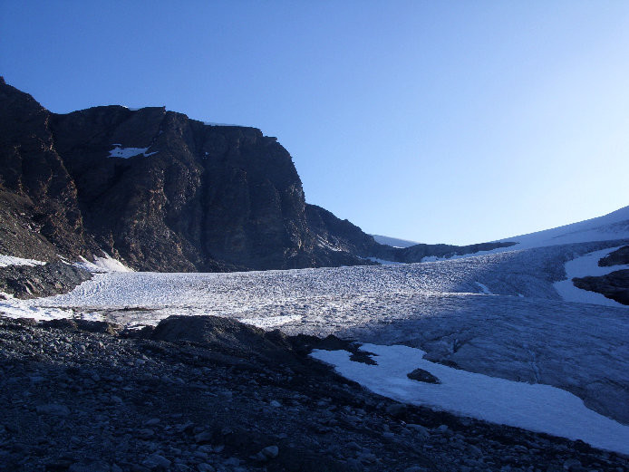 Arrivée près du glacier du Grand Fond