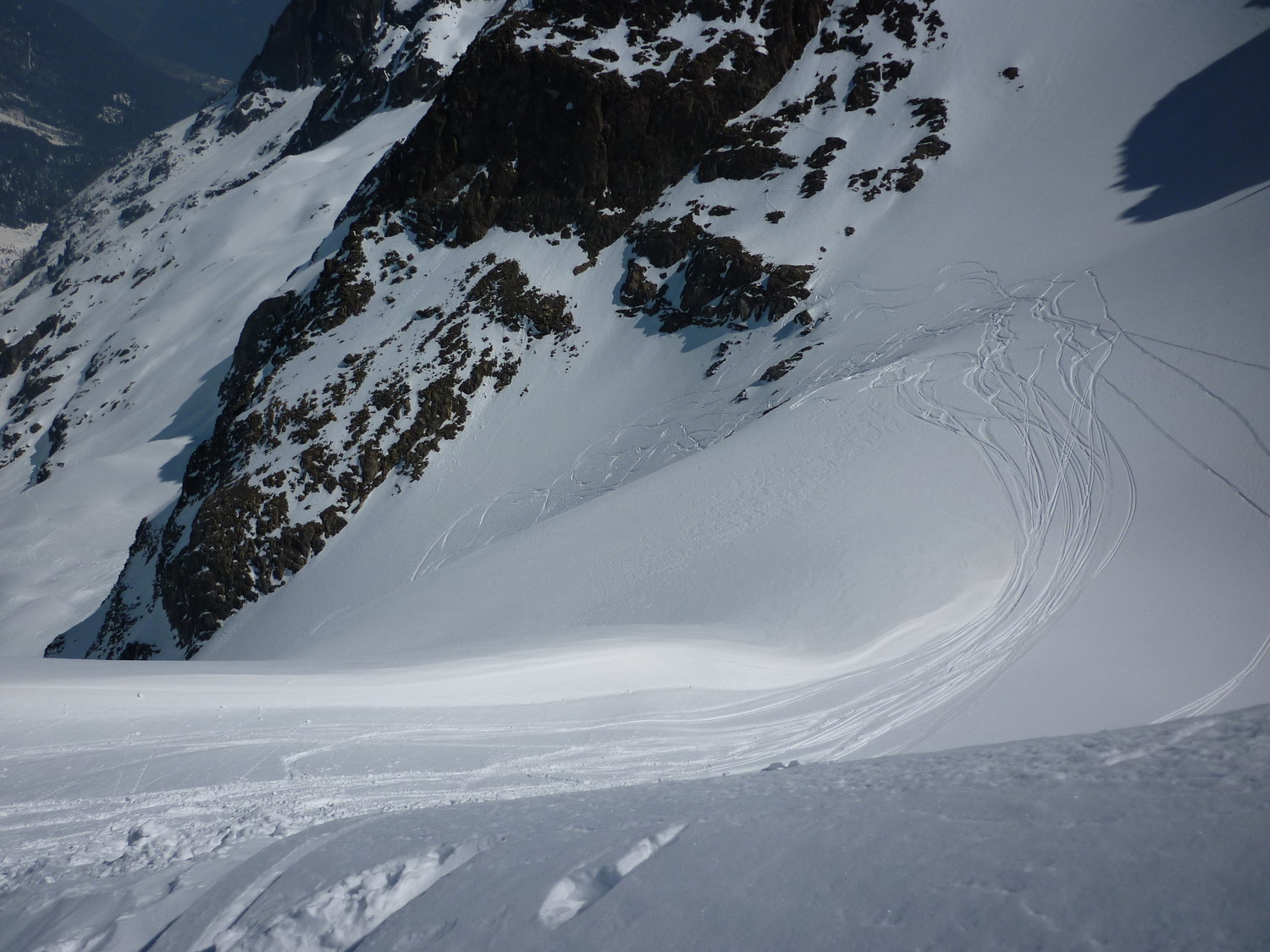 La descente du Glacier du Mort