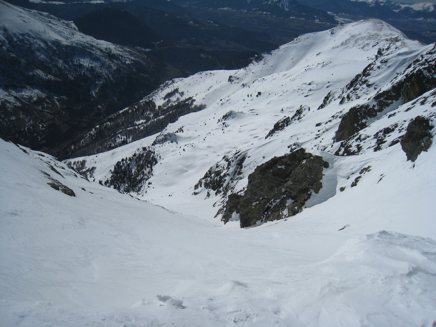 L'entrée du couloir, et la remontée au Piquet de Nantes
