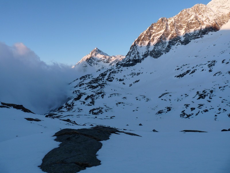 Le jour se lève sur le Rateau d'Aussois...