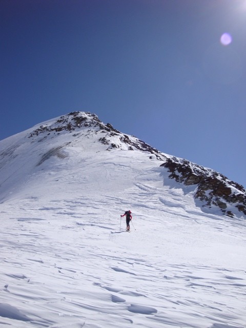 salendo verso la cresta W del Cevedale