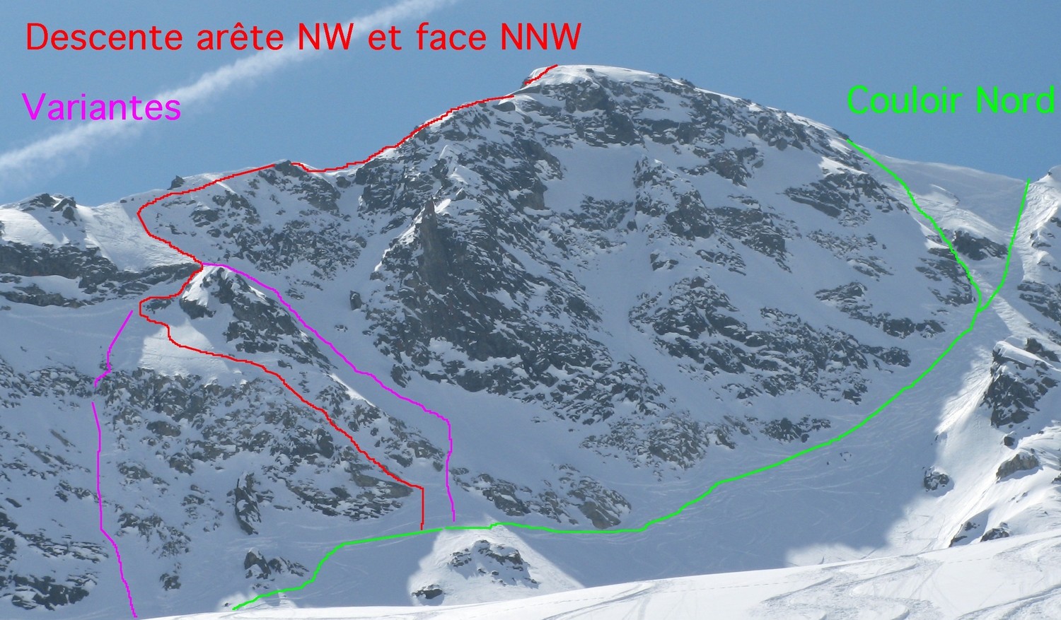 Bec des Etagnes, face NNW