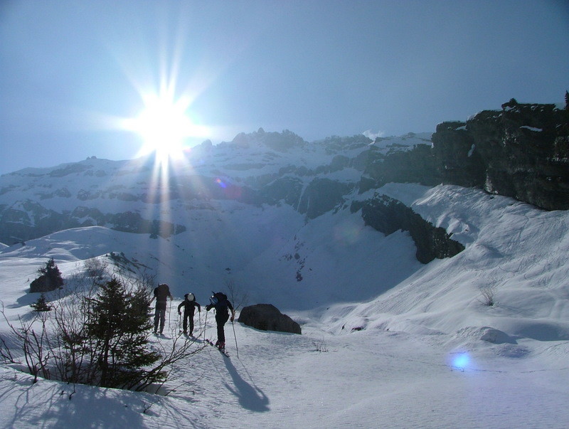 Grenier de Commune - la combe d'accès au 1° couloir