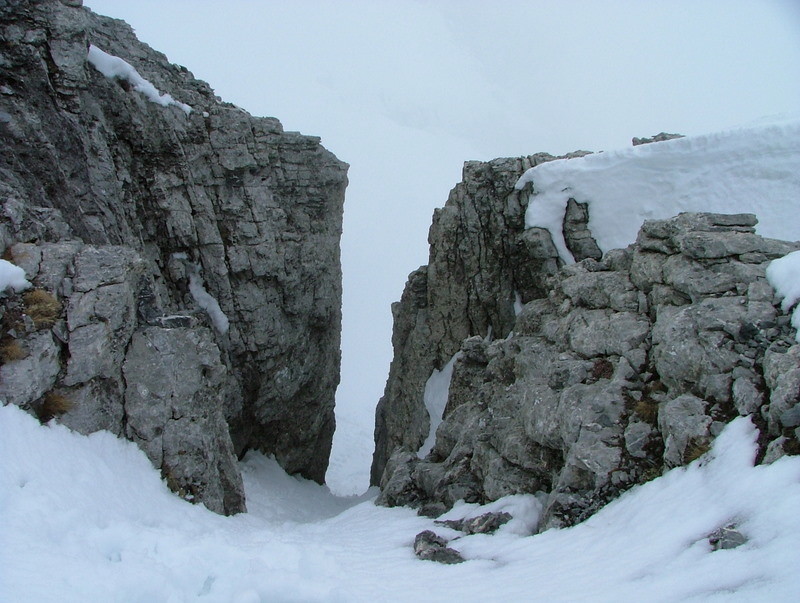 Grenier de Commune - la cheminée d'accès à l'arête du Grenier