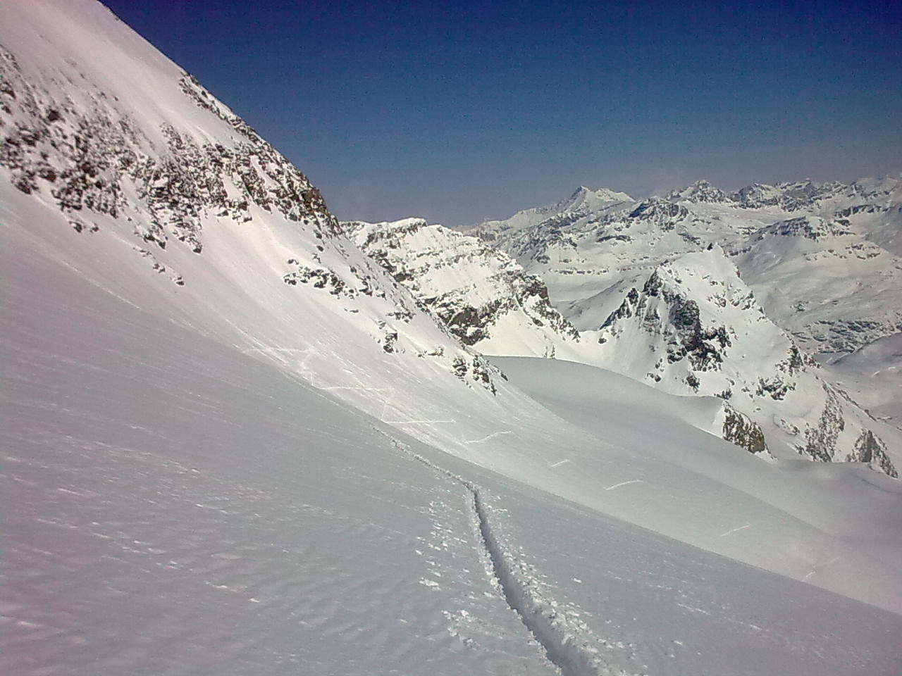 trace sur le glacier
