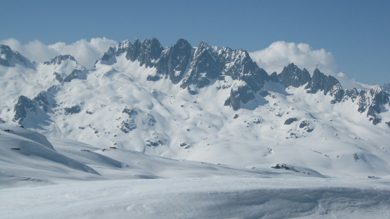 Aiguilles de l'Argentière depuis le refuge de l'Etendard