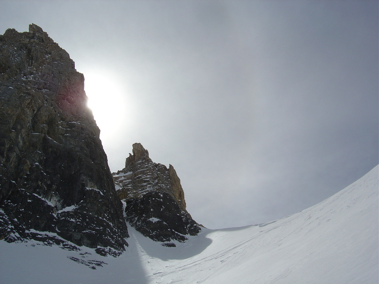 Dans la section plus raide du col.
