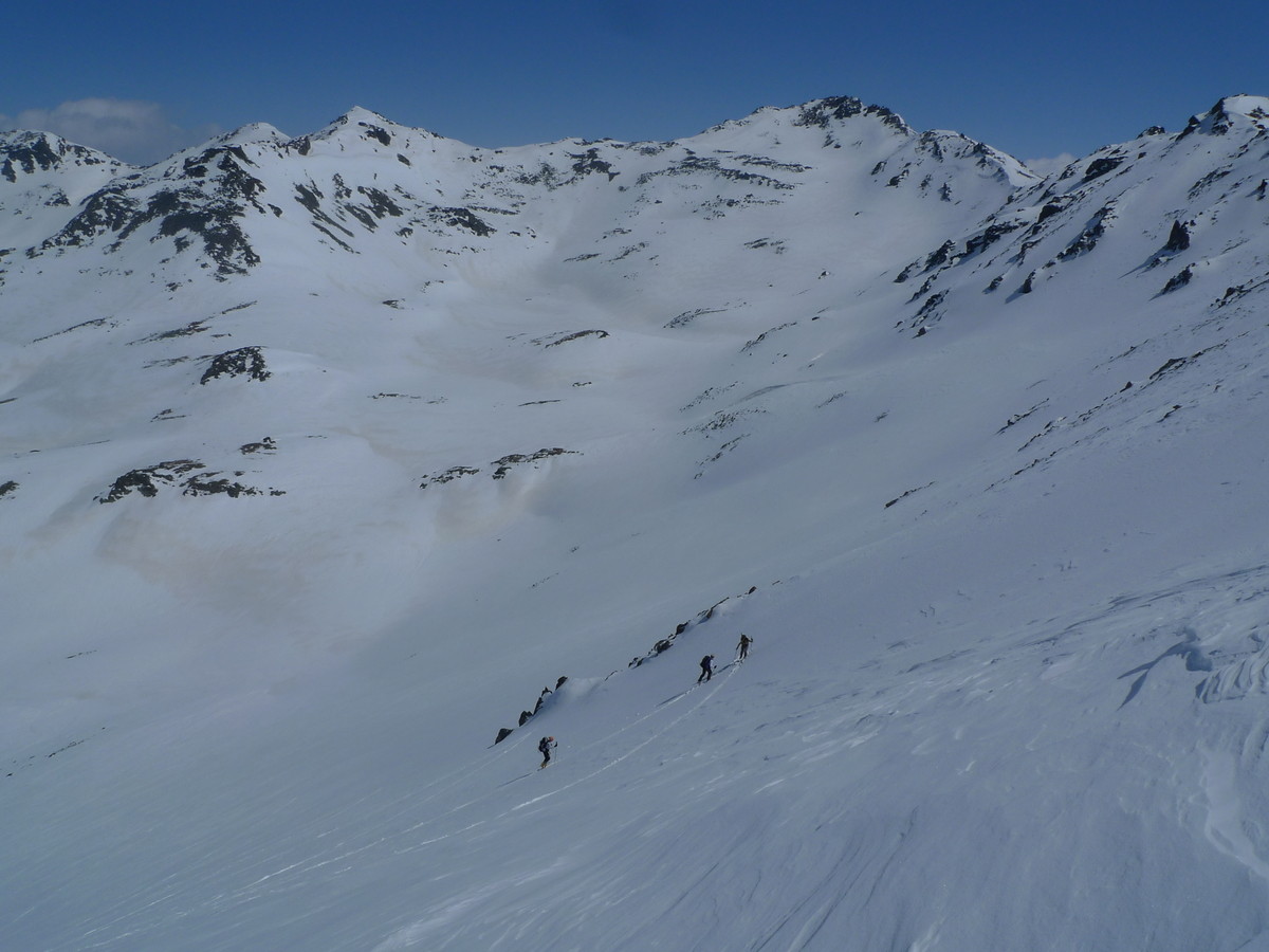 Versant W du Rocher de la grande Tempête, vue en montant à la crête des Muandes