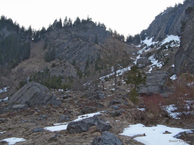 Le vallon après Pont de Nant, peu enneigé !