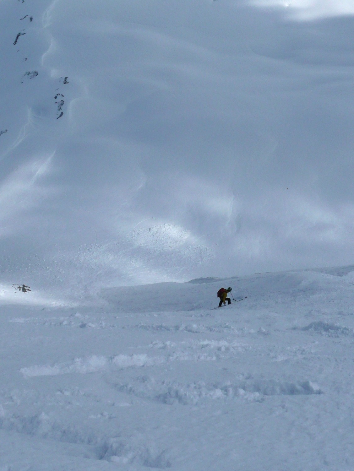 à la descente, neige mitigée mais pas pire!!
