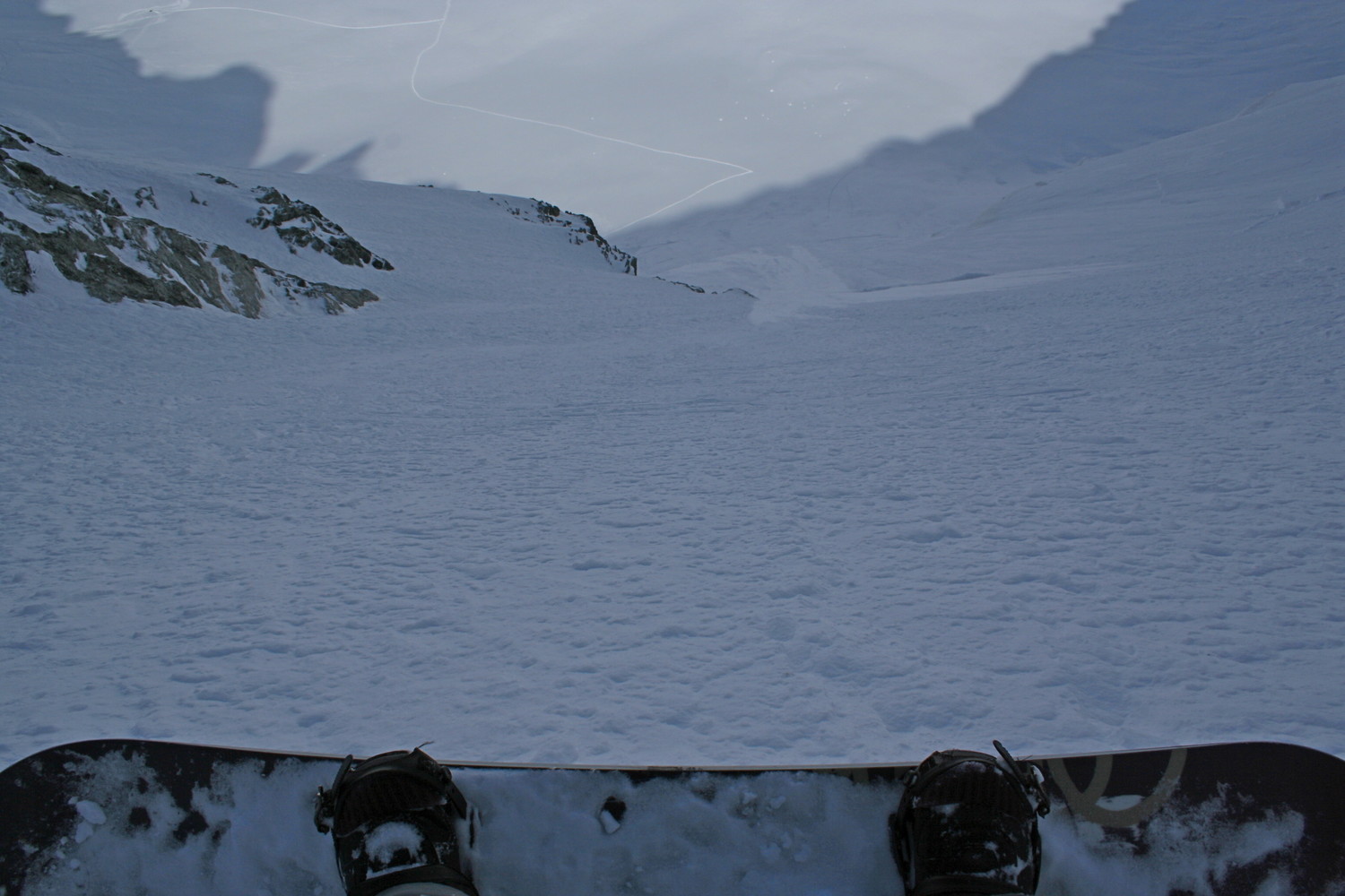 Départ en snowboard.