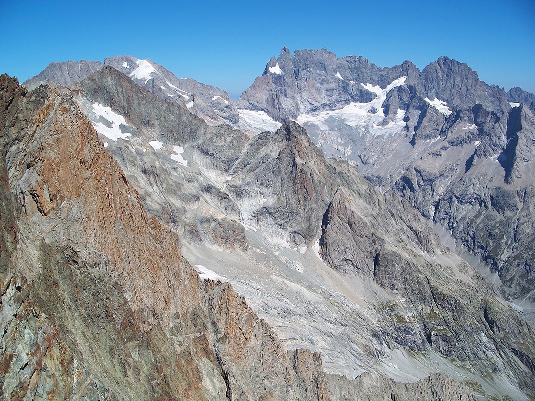 Sommet du Rouget, vue Râteau et Meije