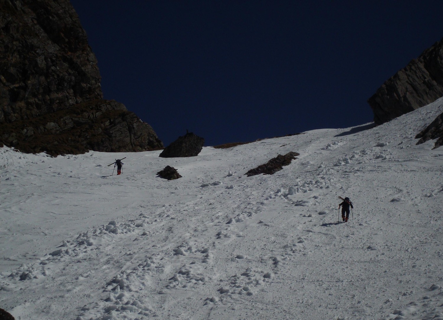 Remontée sur le col