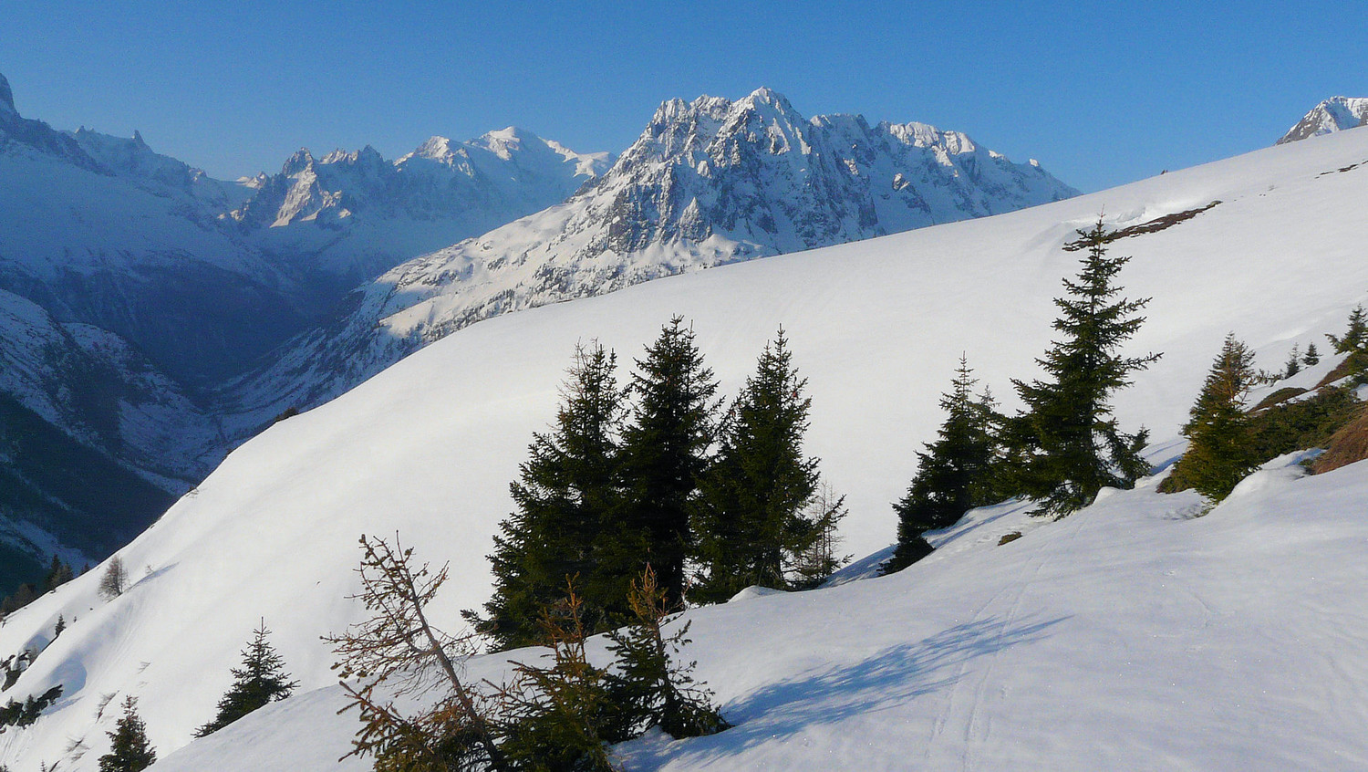 La vue en direction de la vallée Chamonix