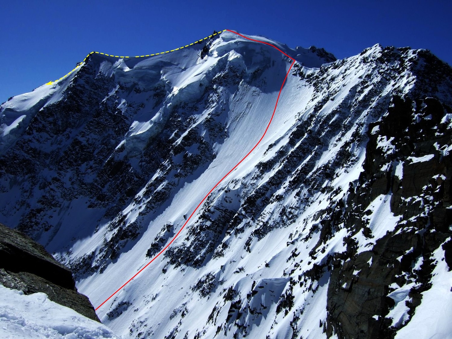 Fletschhorn - Face N, voies des Viennois