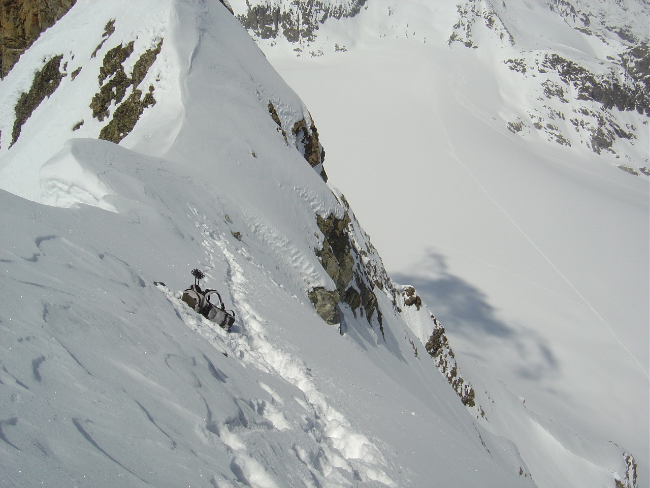 Dépôt des skis.