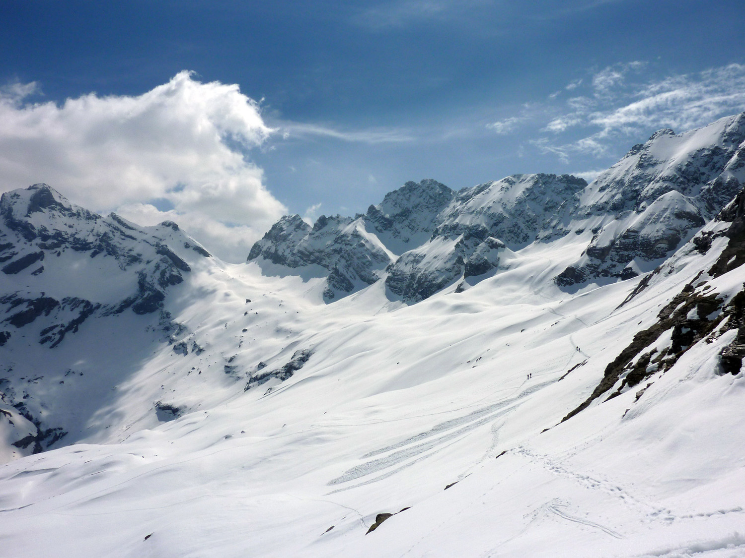 Cirque d'Estaubé depuis couloir Tuquerouille vers hourquette d'Alans