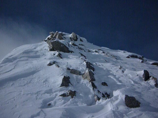 La partie finale de l'arête en mixte