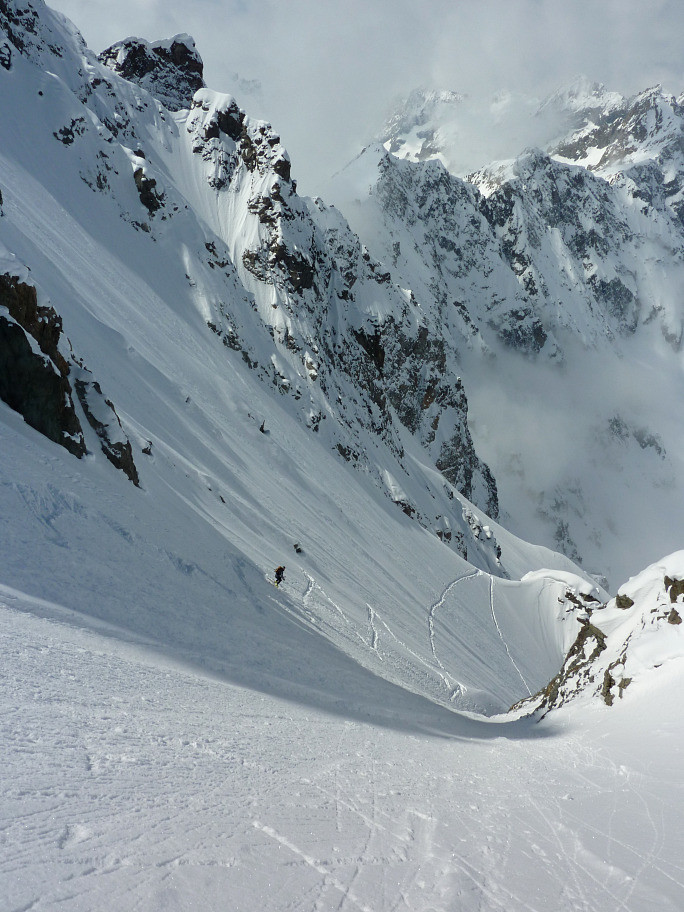 Fin du couloir du haut de la directe NW