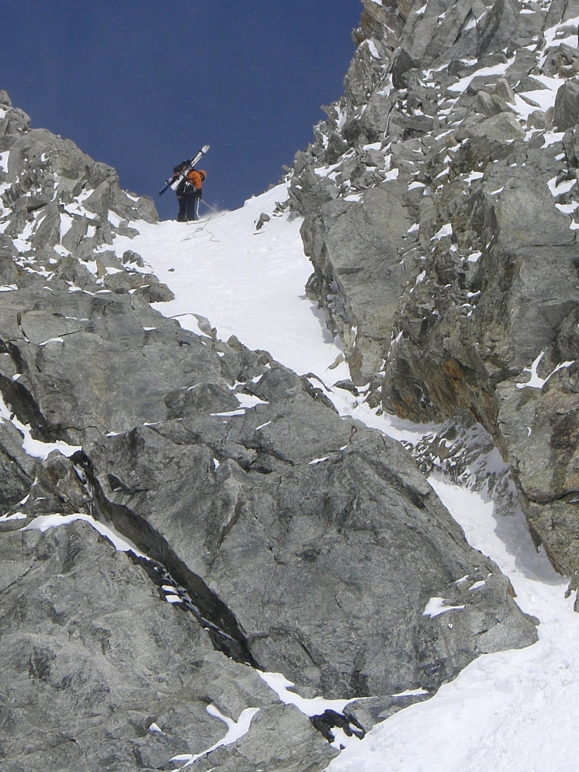 rappel de descente du col