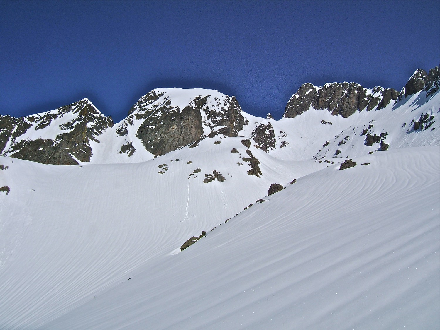 Les Têtes de Trécolpas et l'ante cime de Lombard.