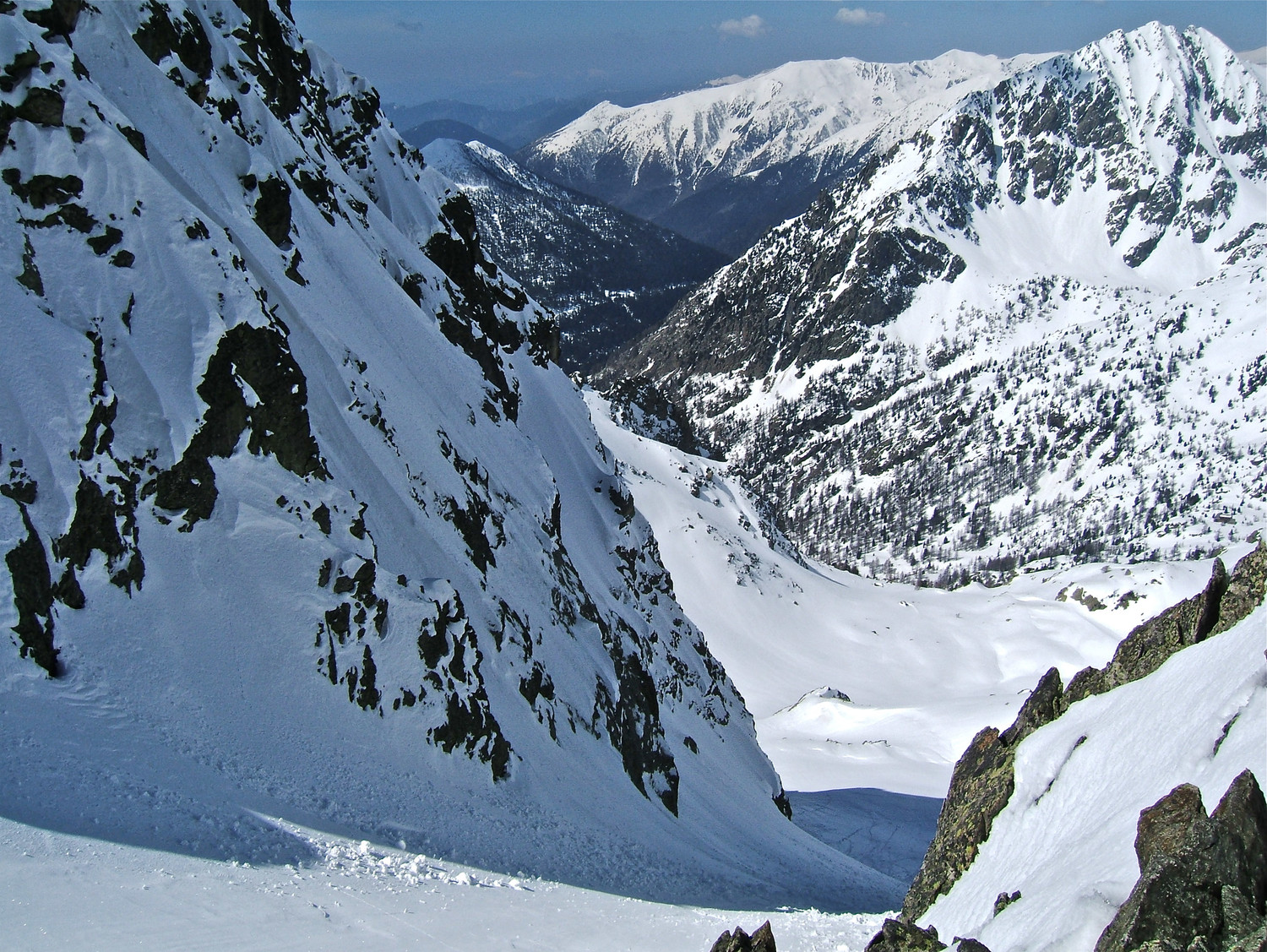 Le couloir menant à la Combe des Gaisses.