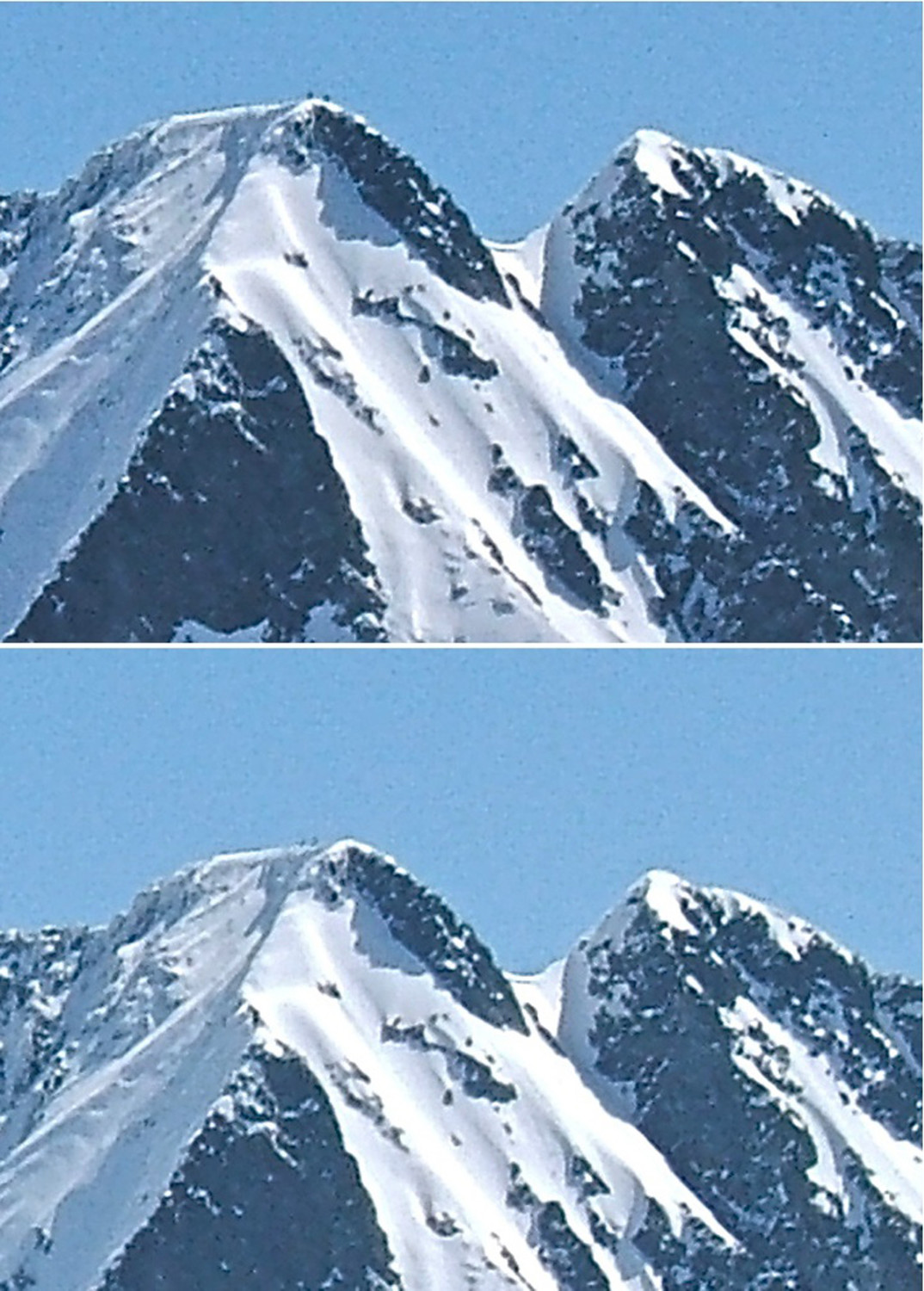2 personnes au sommet du Gélas.