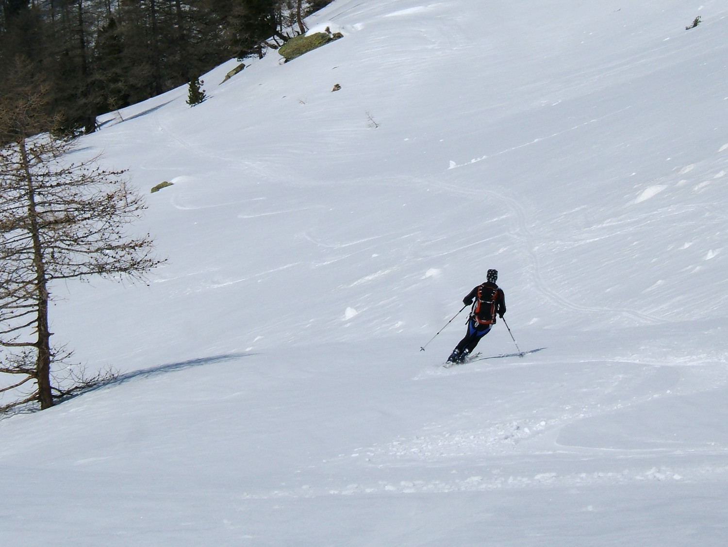 Sous le Lac de Trecolpas la neige est au top.
