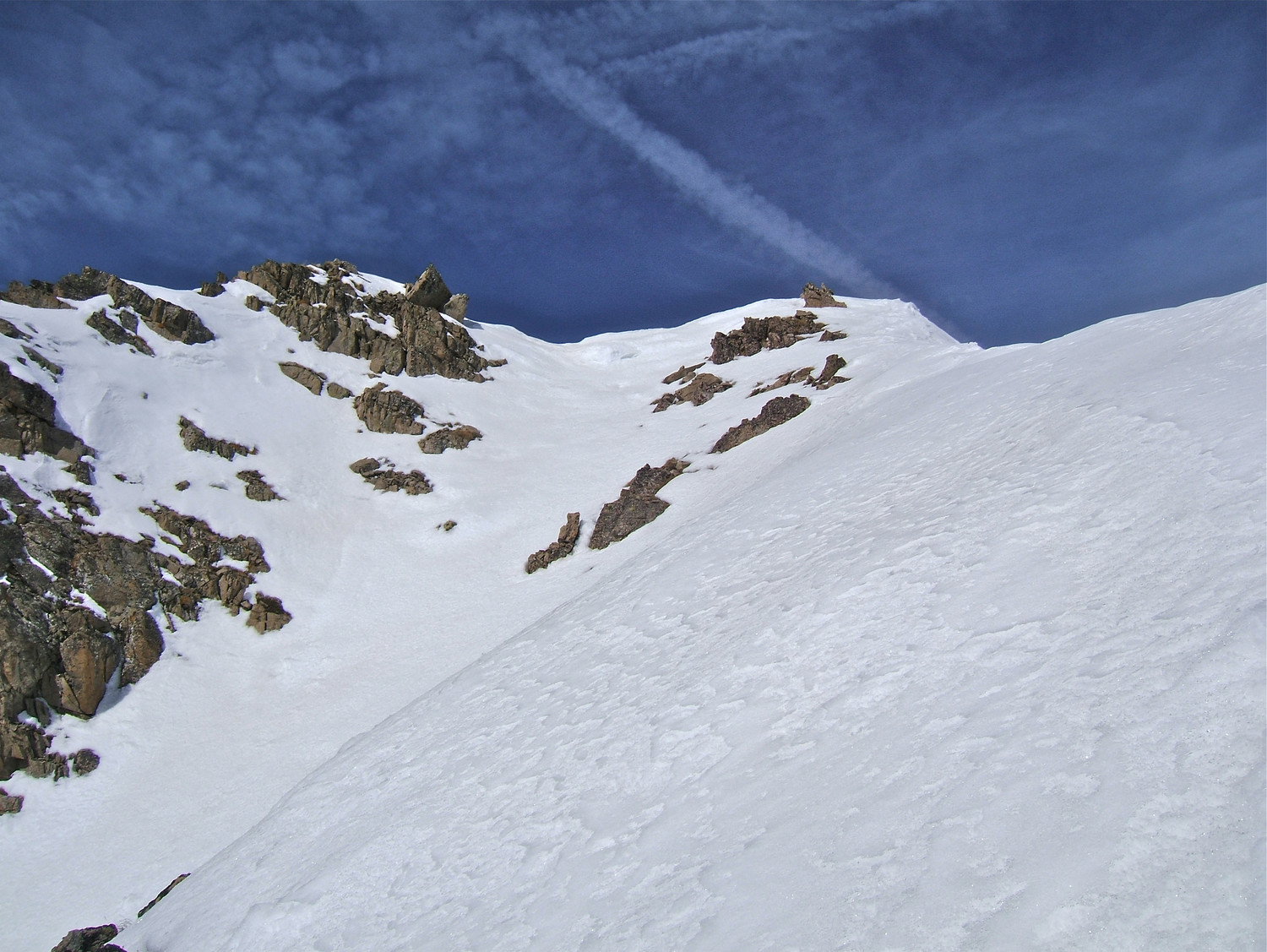Encore quelques efforts. Haut du couloir de descente