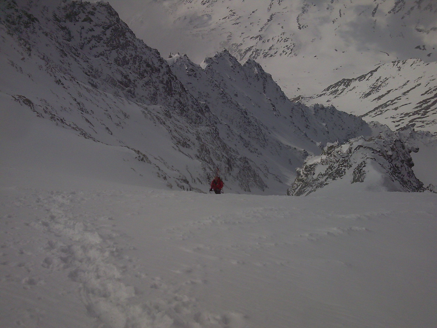 Arrivée au sommet du couloir