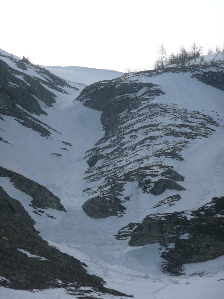 Cheval Blanc, couloir Ouest (couloir de descente).