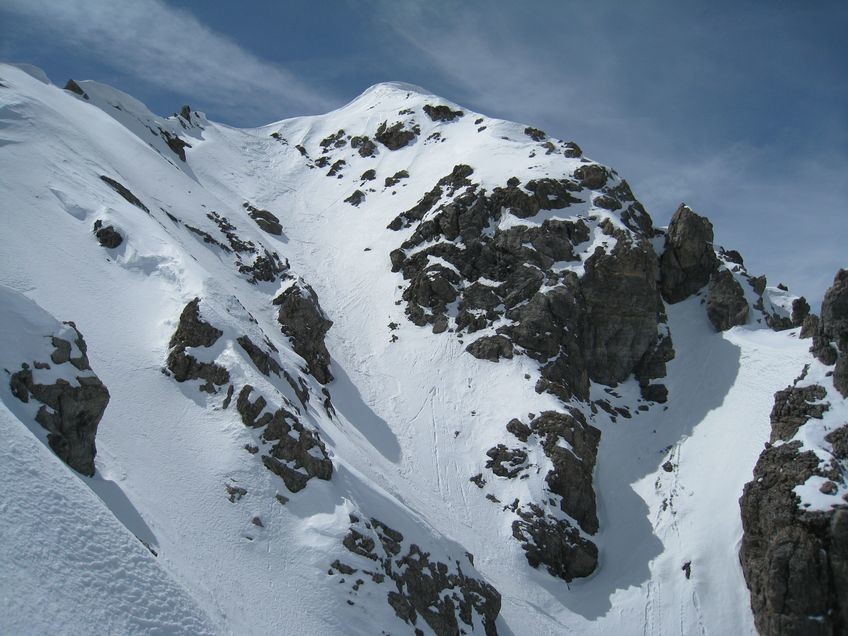 Le haut de la face à la Pointe de Pécé