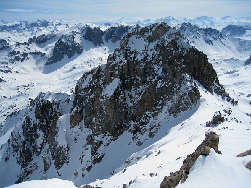 Le haut du couloir de Clapière depuis le Grand Galibier