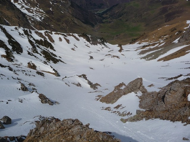 La descente du versant nord du Pène d'en haut