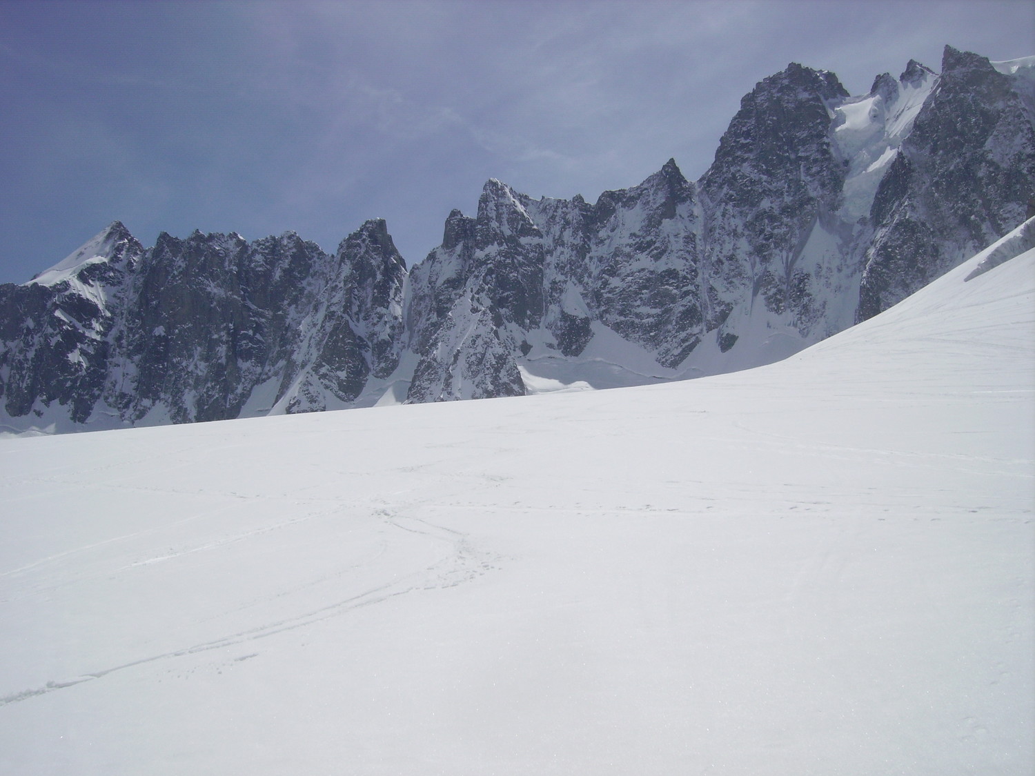 Sur le glacier: Dolent et Triolet