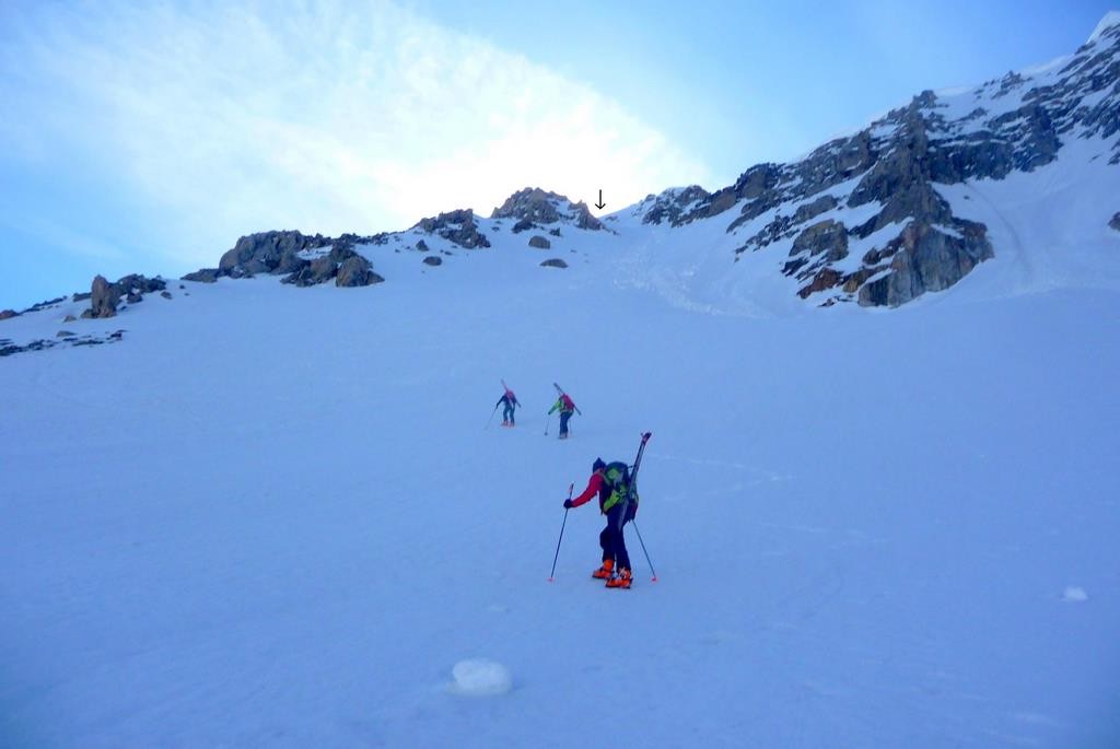 le col de la Nova sous la flêche