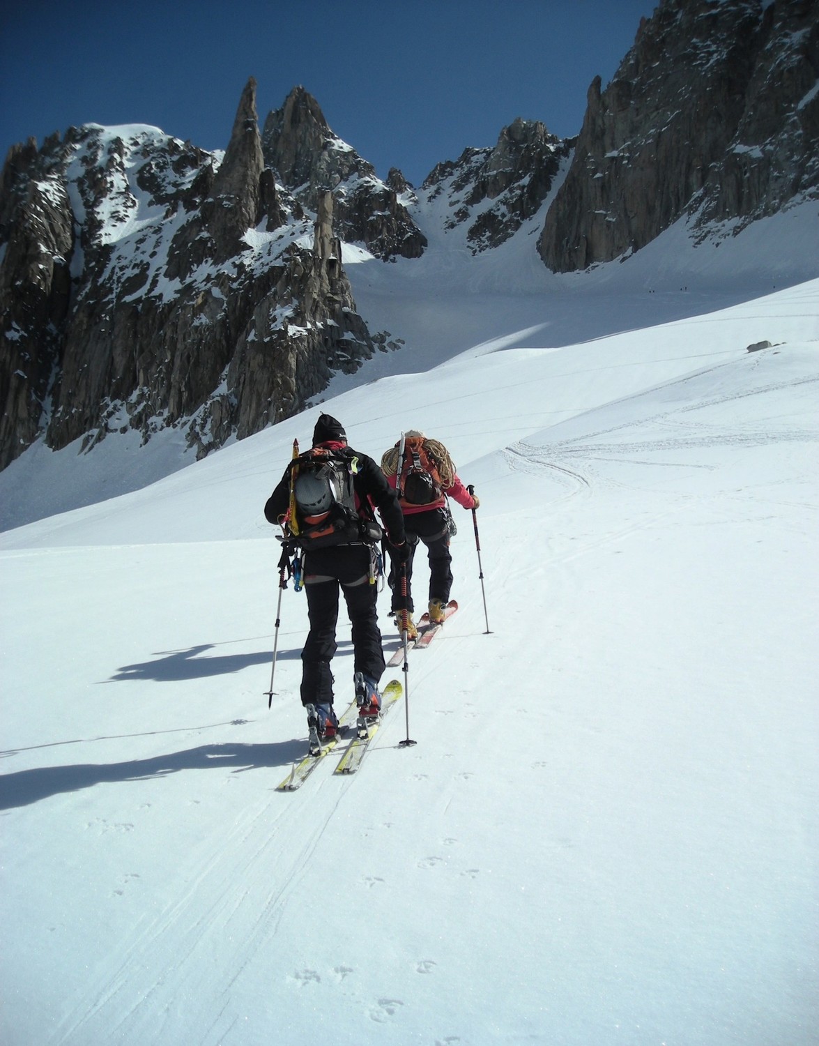 le col du Tacul devant nous