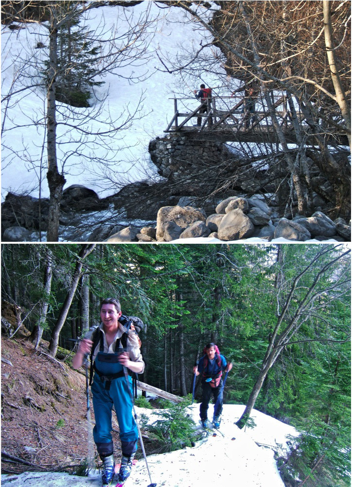Départ, on chausse à la passerelle.