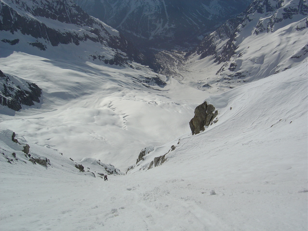 Ascension du couloir E.