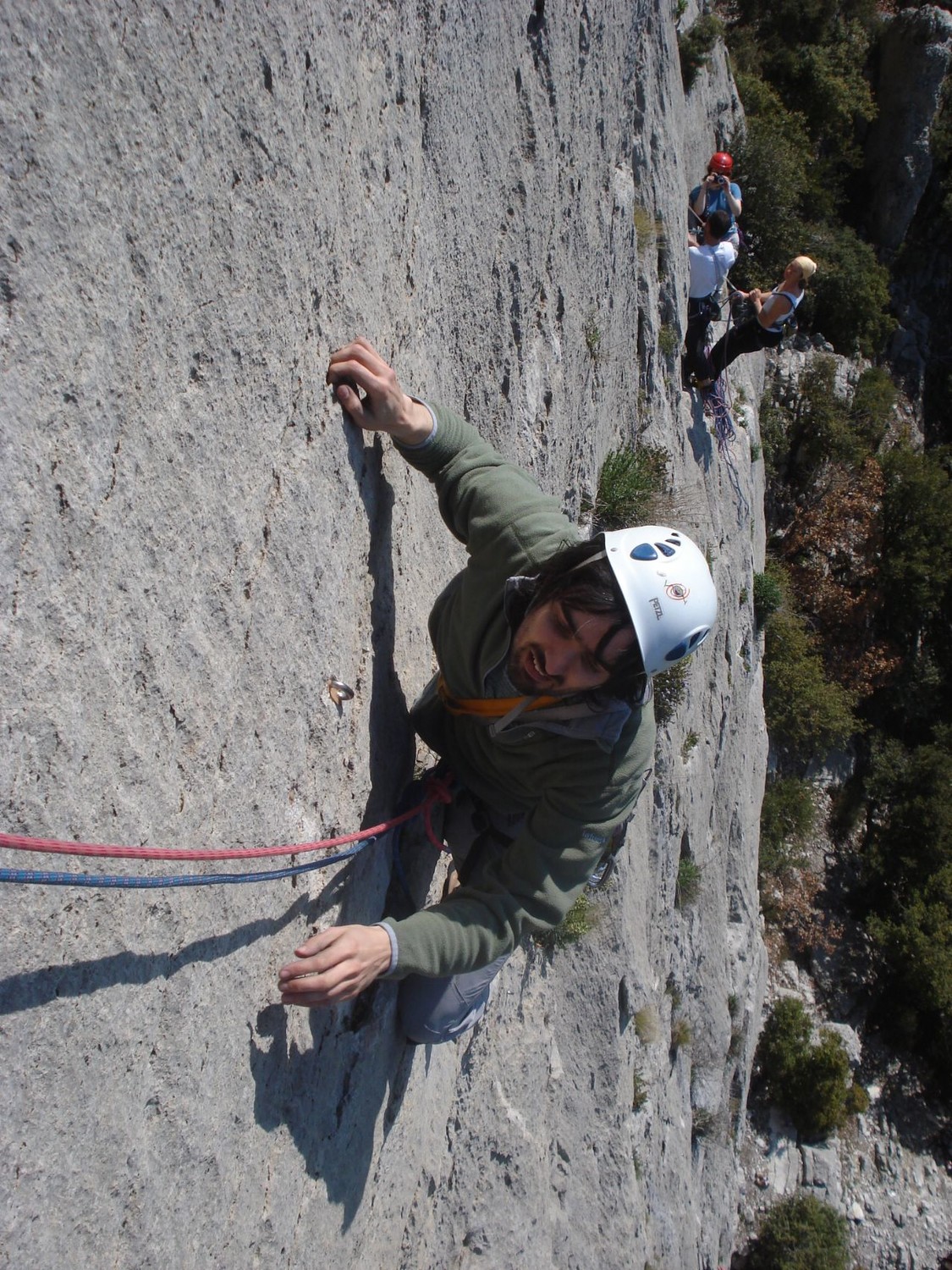 Manu dans le crux final de L1