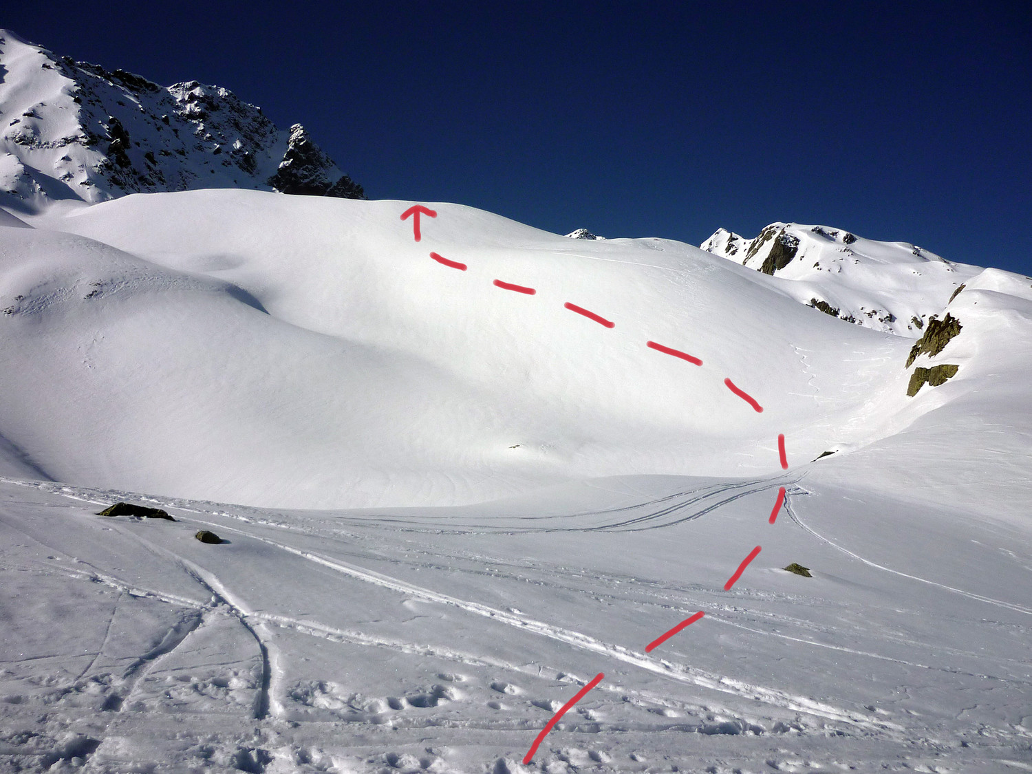 Col de la Porte d'Eglise : le replat après le raidillon suivant le refuge