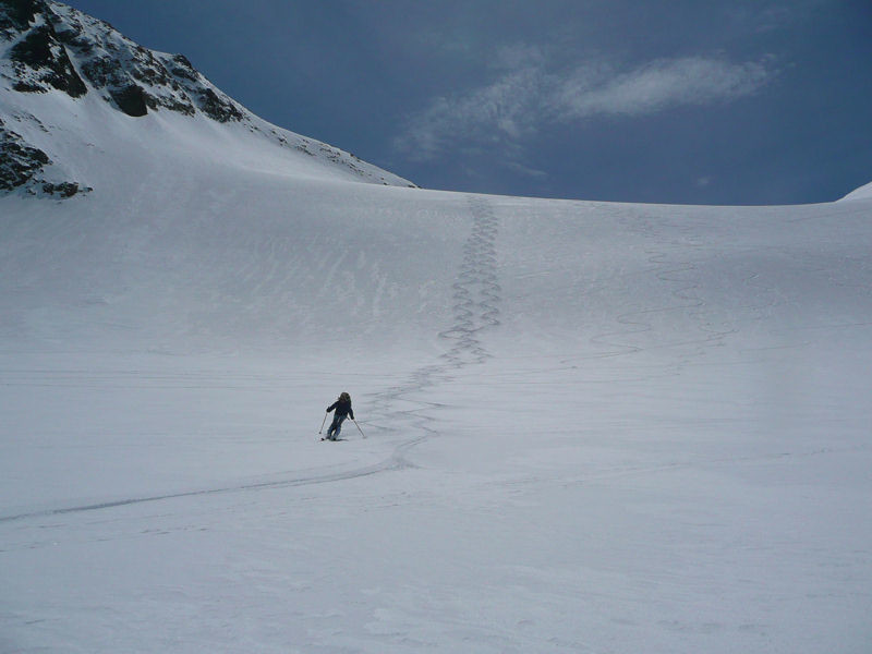 Bonne poudre face N de la Punta de Sabbione