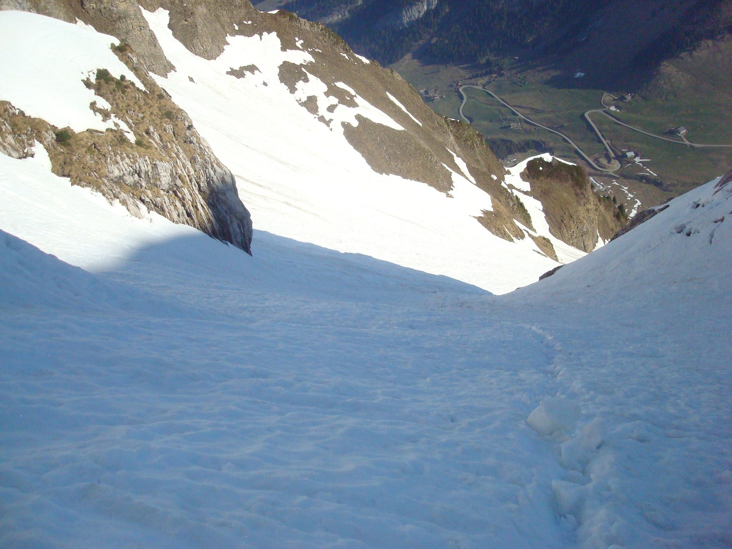 Sortie du Couloir, ski sur le sac